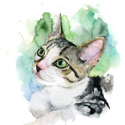Custom Watercolor Cat