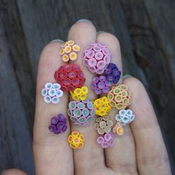 Set of miniature Zoanthus corals, tiny corals for diorama, resin art, display or dollhouse aquarium