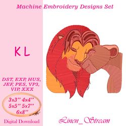 KL embroidery design in 5 sizes in 8 formats.