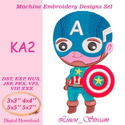 KA embroidery design in 4 sizes in 8 formats