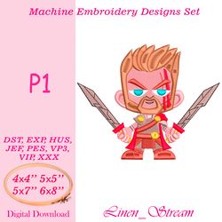 p1 embroidery design in 4 sizes in 8 formats