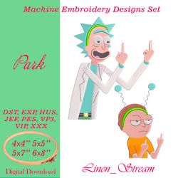 Park Set embroidery 2 designs in 3 sizes in 8 formats.