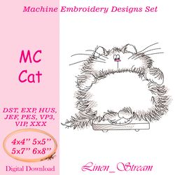 MS Cat 2 embroidery designs in 4 sizes in 8 formats
