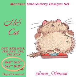 MS Cat embroidery design in 4 sizes in 8 formats