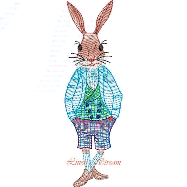 Rabbit 8 embroidery design in 5 sizes in 8 formats. - Inspire Uplift