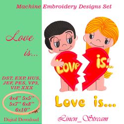 Love Set 4 Application embroidery designs in 3-5 sizes in 8 formats.