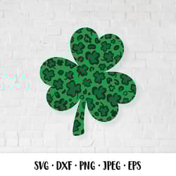 shamrock clover leaf made of leopard or cheetah print