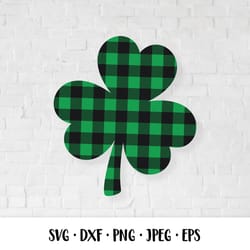 shamrock clover leaf made of green buffalo pattern. patrickd day svg