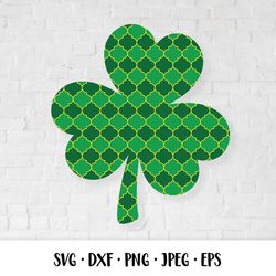 shamrock  clover leaf made of arabesque tile pattern. saint patricks day