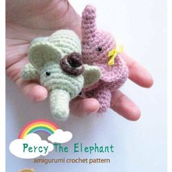 pdf crochet pattern - amigurumi percy elephant - instant download