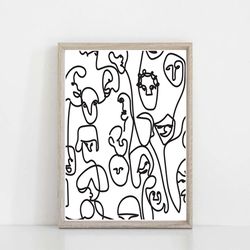 abstract poster line drawing line print minimal line art digital prints printable wall art abstract drawing concept art