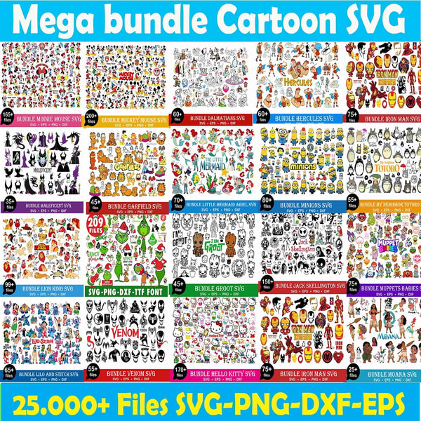Chartoon Svg 25k Files Cartoon Bundle SVG, Clipart, SVG Bundle, SVG for T | Inspire ...