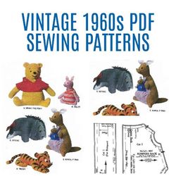 pdf vintage sewing pattern  - winnie the pooh - instant download