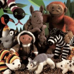 pdf vintage knitted pattern - world of knitted toys pattern - instant download