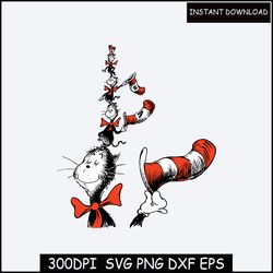 cat in the hat svg, dr seuss svg, christmas cat svg, cat svg, santa hat svg, black cat svg, dr seuss hat bundle svg