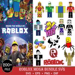 200 roblox png, svg bundle, kid gaming svgs, kids accessories svgs, roblox clipart, kids gaming art