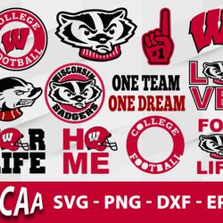 wisconsin badgers svg bundle, wisconsin badgers svg, sport svg, ncaa svg, png, dxf, eps digital file.