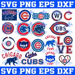 Chicago Cubs MLB Svg, Chicago Cubs Bundle Svg, Bundle MLB Sport Svg, MLB Basketball Svg, Sport Svg, MLB SVG