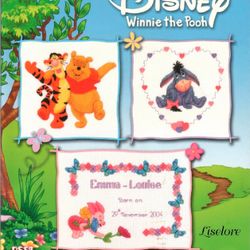 cross stitch pattern cartoon characters - winnie the pooh  / pdf vintage cross stitch pattern / digital instant download