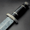 Feather Pattern Damascus Knife Dagger  Bull Horn Handle.jpg