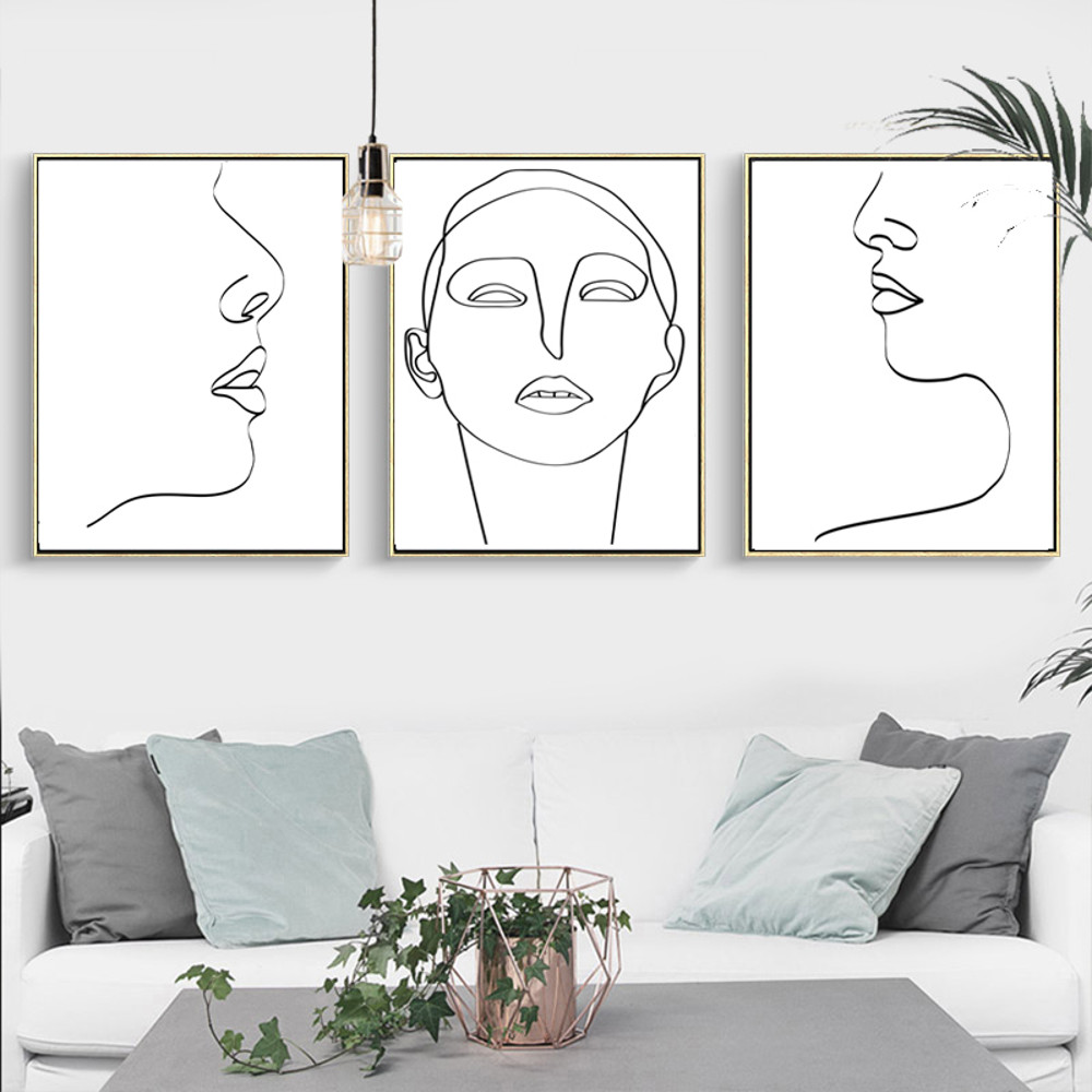 Prints drawn in one line, minimalist poster 3