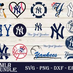 new york yankees bundle svg, new york yankees svg, mlb svg png dxf eps digital file
