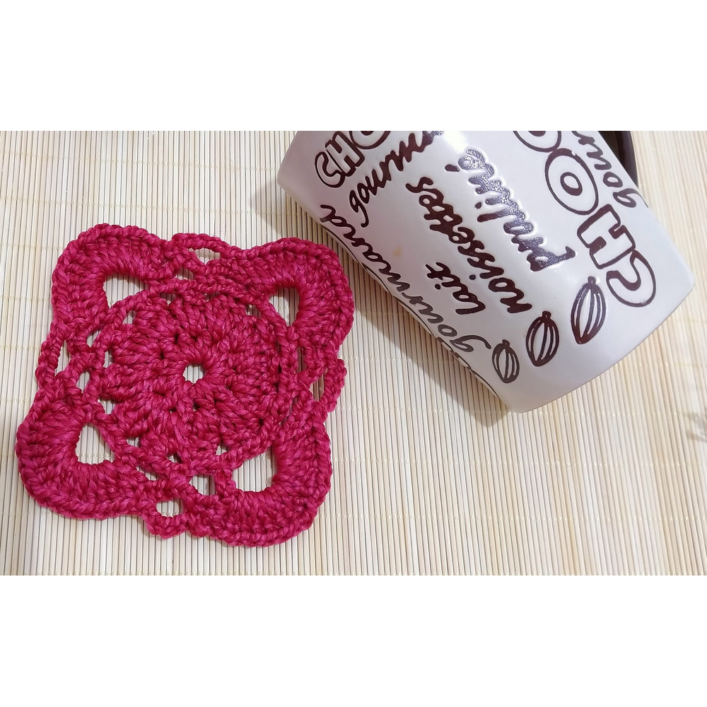 crochet square coaster pattern