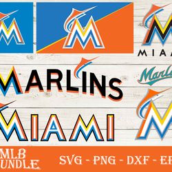 Miami Marlins Bundle SVG, Miami Marlins SVG, MLB SVG PNG DXF EPS Digital File