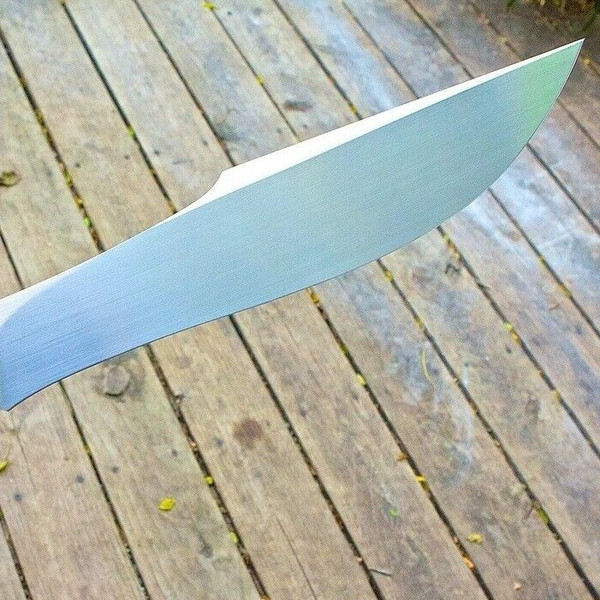 Handmade Carbon Steel Drop Point Knife High Polish Wood Handle  Leather Sheath2.jpg