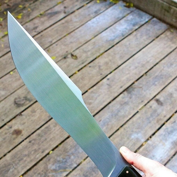 Handmade Carbon Steel Drop Point Knife High Polish Wood Handle.jpg