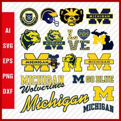 michigan wolverines svg ncaa national collegiate athletic association team logo clipart bundle