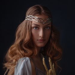 Fantasy diadem jewelry Tiara Elven Crown bridal hair vine Wedding Headpiece bridal headband fantasy fairy Tiara Rosella