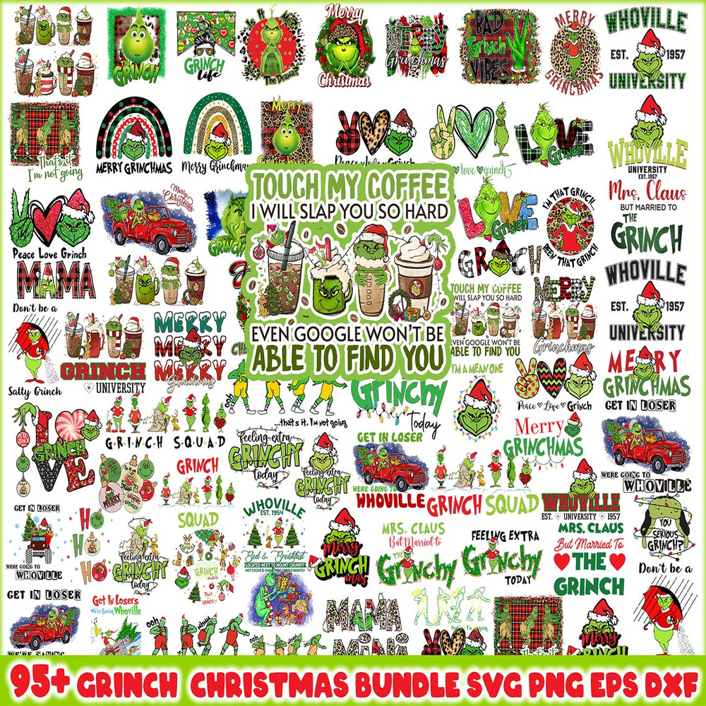 Grinch Bundle SVG, Grinch SVG, Grinchmas Cutting Image, Christmas Grinch svg, png, eps, dxf.jpg