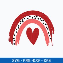 rainbow heart love svg, valentine day svg, valentine svg png dxf eps file
