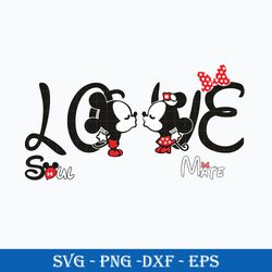 baby mickey minnie love svg, disney love svg, valentine svg png dxf eps file