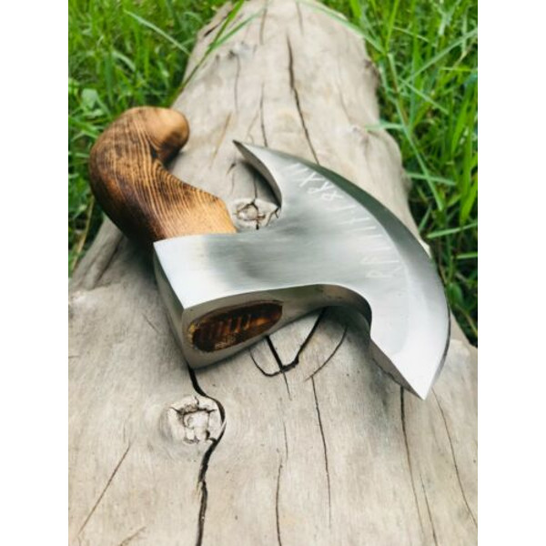 Hand Forged Original Viking Style Pizza Cutter Axe, Pizza Axe best gift for him 5.jpg