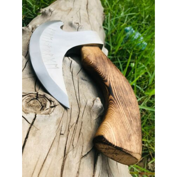 Hand Forged Original Viking Style Pizza Cutter Axe, Pizza Axe best gift for him 6.jpg
