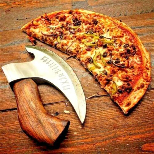 Hand Forged Original Viking Style Pizza Cutter Axe, Pizza Axe best gift for him 1.jpg