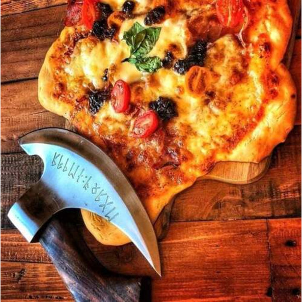 Hand Forged Original Viking Style Pizza Cutter Axe, Pizza Axe best gift for him 2.jpg
