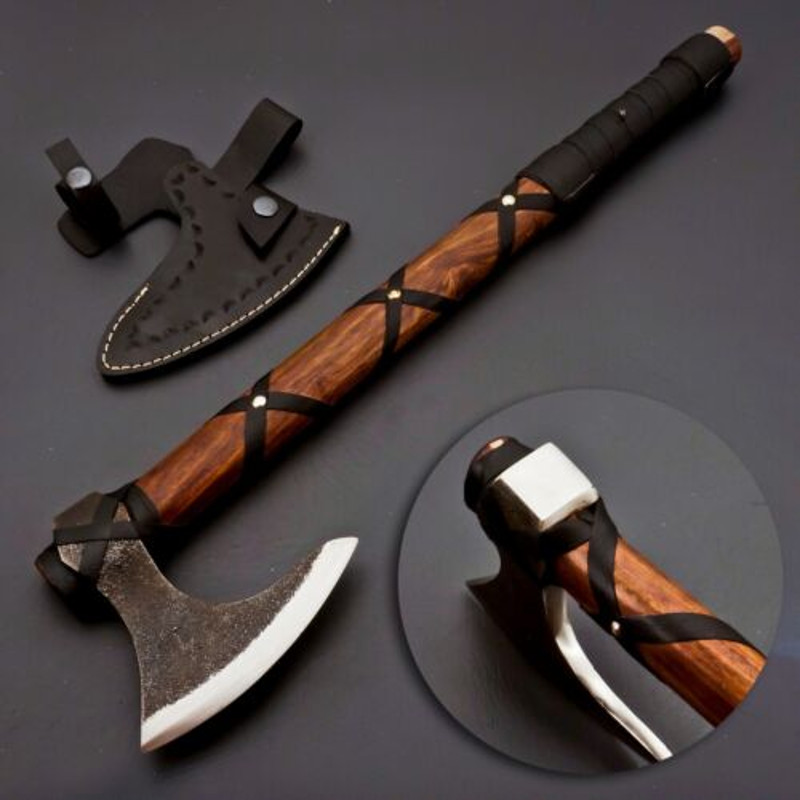Custom Hand Forged carbon steel Original Ragnar Lothbrok Viking Axe Gift For him.jpg