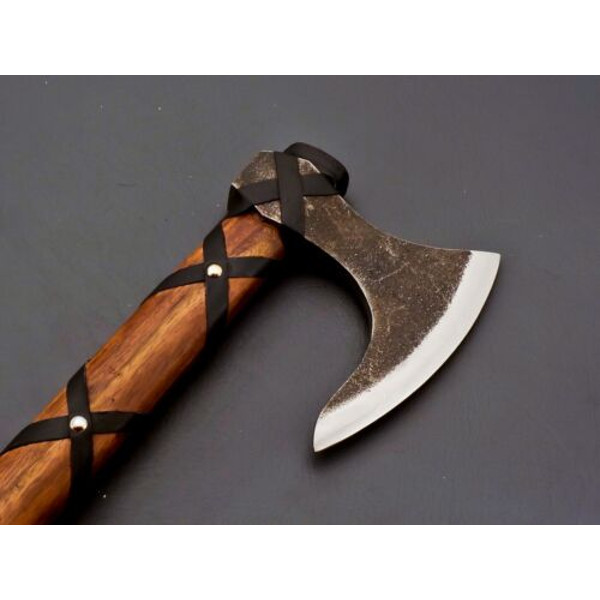 Custom Hand Forged carbon steel Original Ragnar Lothbrok Viking Axe Gift For him 5.jpg