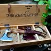 Valkyrie axe with Personalized Engraved wooden Box, Christmas Gift 1.jpg