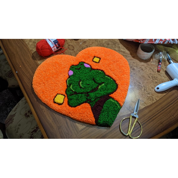 Frog Rug Tufted kawaii decor tufted rug frog plush cute rug funky rug funky | Inspire ...