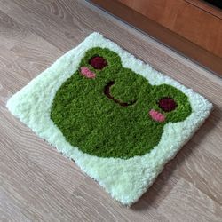kawaii decor tufted rug frog plush cute rug funky rug funky home decor hand tufted rug punch needle rug cool rug custom