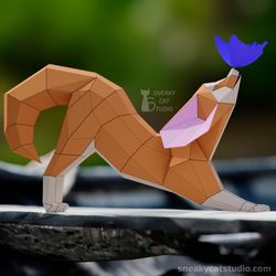 Fennec fox - 3D Papercraft template Digital pattern for printing and cutting (pdf, svg*, dxf*)