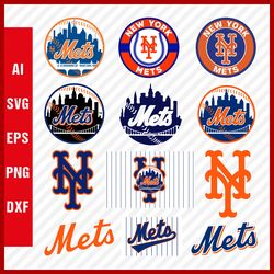 New York Mets SVG Files - Mets Logo SVG - New York Mets PNG Logo, MLB Logo, Clipart Bundle