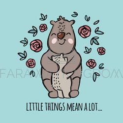 bear hug his son father day holiday vector illustration set