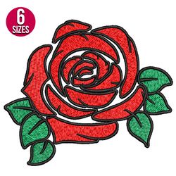 rose flower embroidery design, machine embroidery pattern, instant download