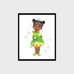 The Princess and the Frog Tiana Disney Art Print Digital Files decor nursery room watercolor