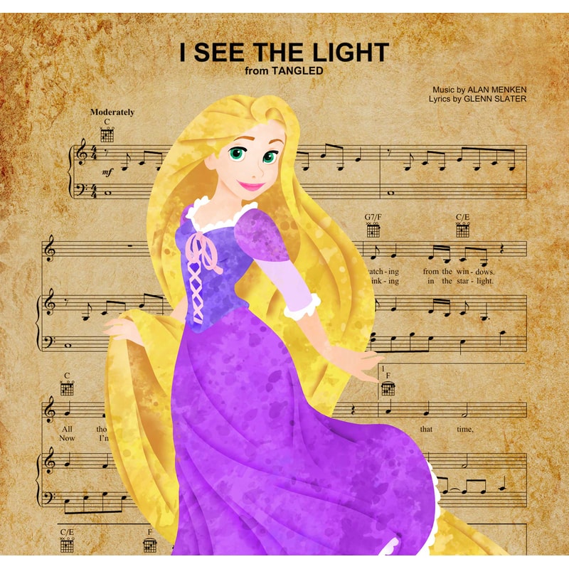 Tangled Rapunzel Disney Set Art Print Digital Files decor nu | Inspire ...